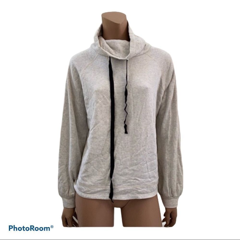Emi Jay Oatmeal Light Grey Cowl Neck Pullover S